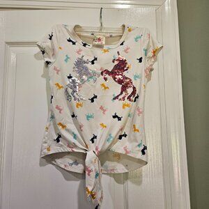 Jenna & Jesse Girl's Size 8‎ Reversable Sequin Unicorn Shirt